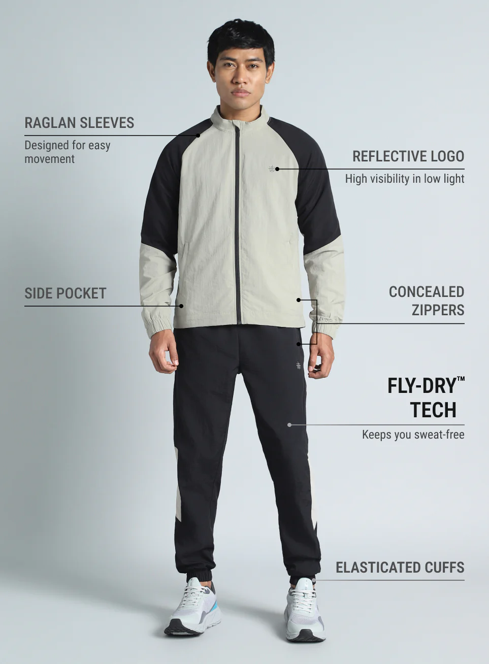 Men's Black Run Forward All Weather Track Suit - Image 4