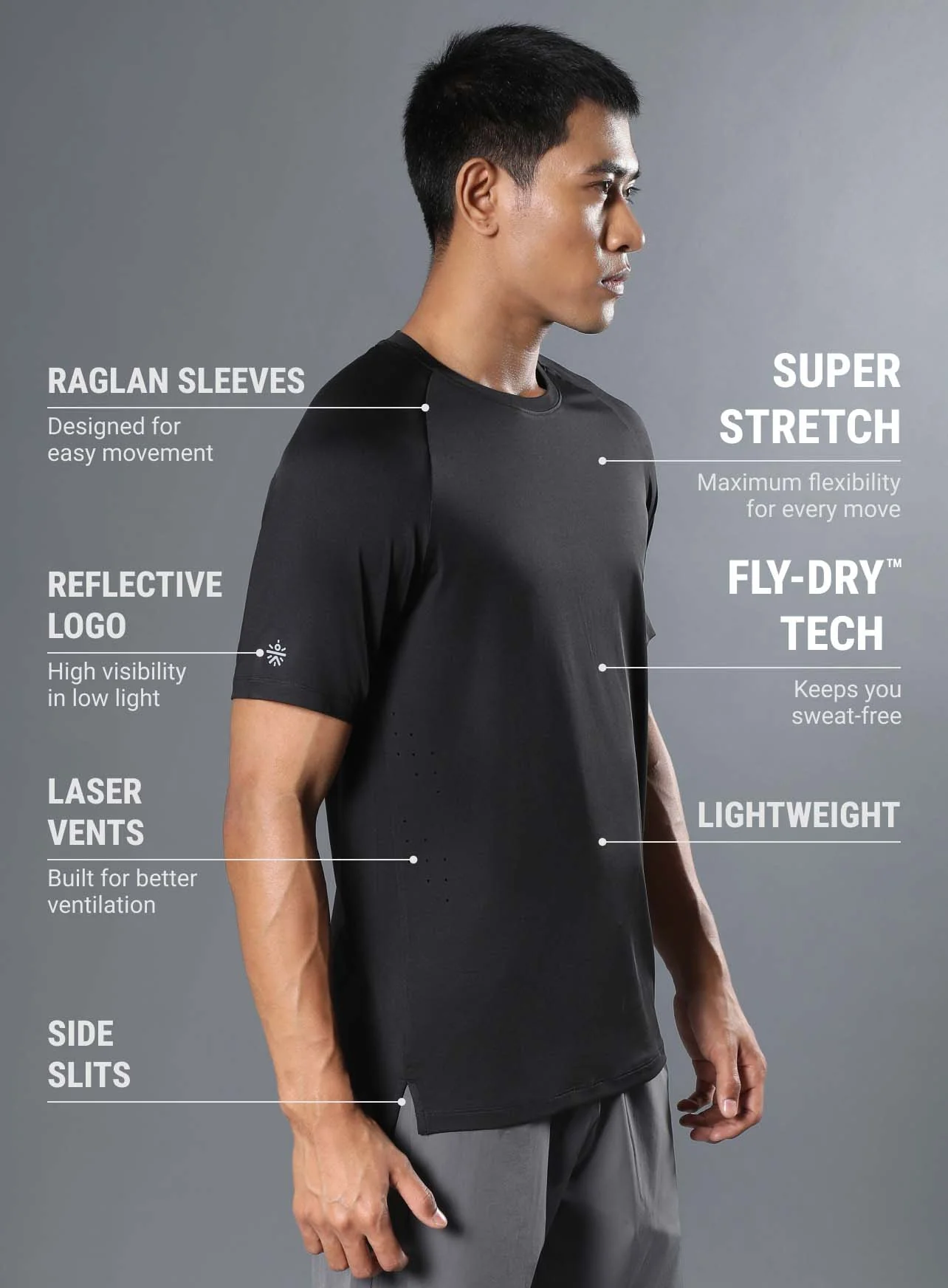 Men's Black Run Forward T-shirt - Image 5