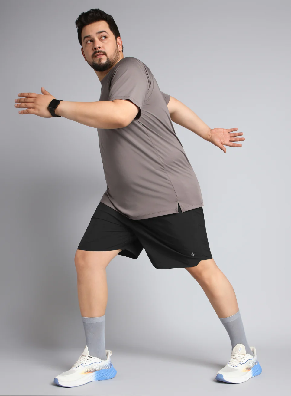 Men's Black Runner's Essential Plus Size Shorts - Image 3
