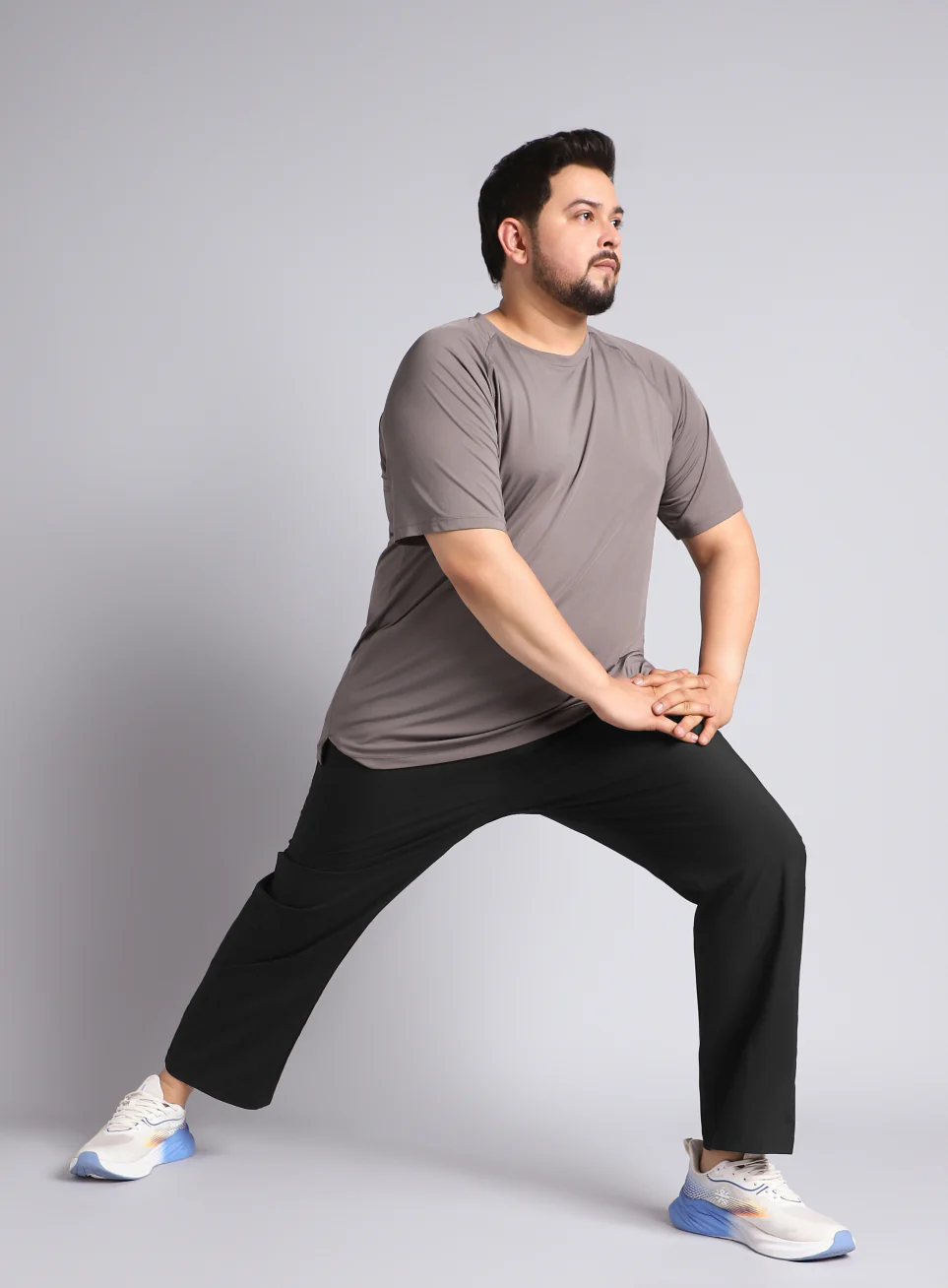 Men's Black Runner's Essential Plus Size Trackpants - Image 2