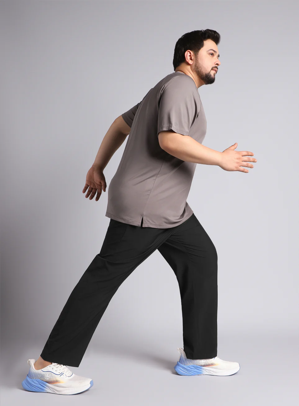 Men's Black Runner's Essential Plus Size Trackpants - Image 3