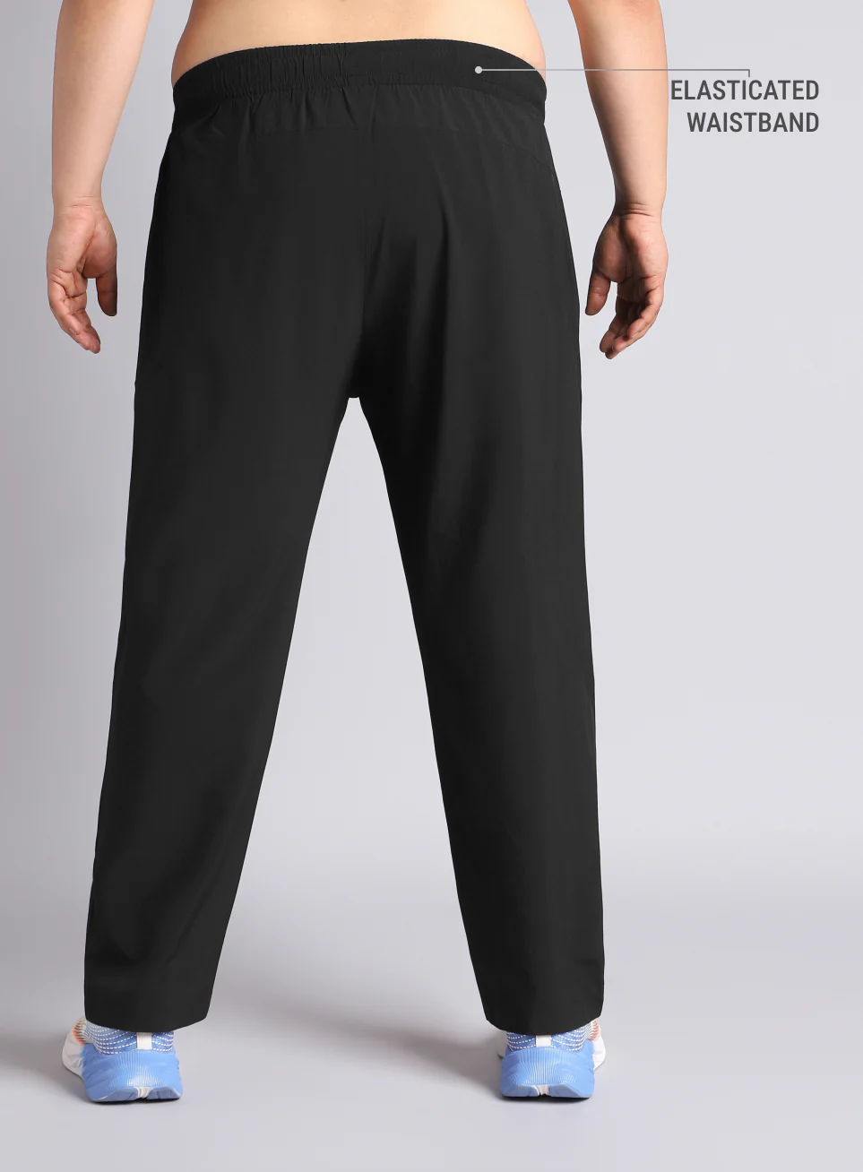Men's Black Runner's Essential Plus Size Trackpants - Image 6