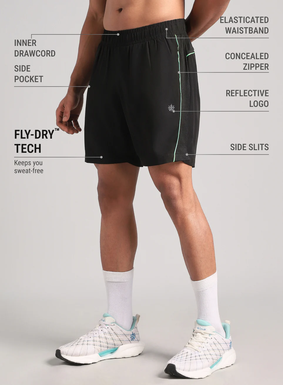 Men's Black Runner's Sprint Shorts - Image 5