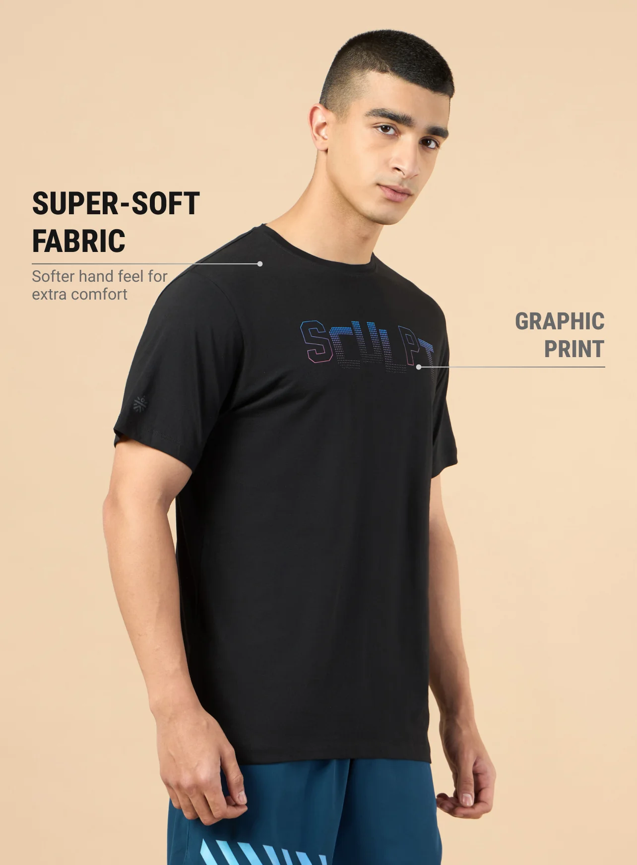 Men's Black Sculpt Graphic T-shirt - Image 6