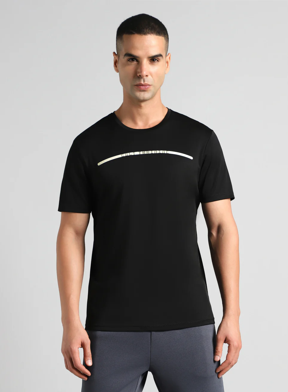 Men's Black Sculpted Print Training T-shirt - Image 4