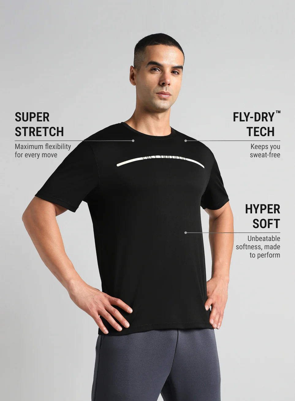 Men's Black Sculpted Print Training T-shirt - Image 5