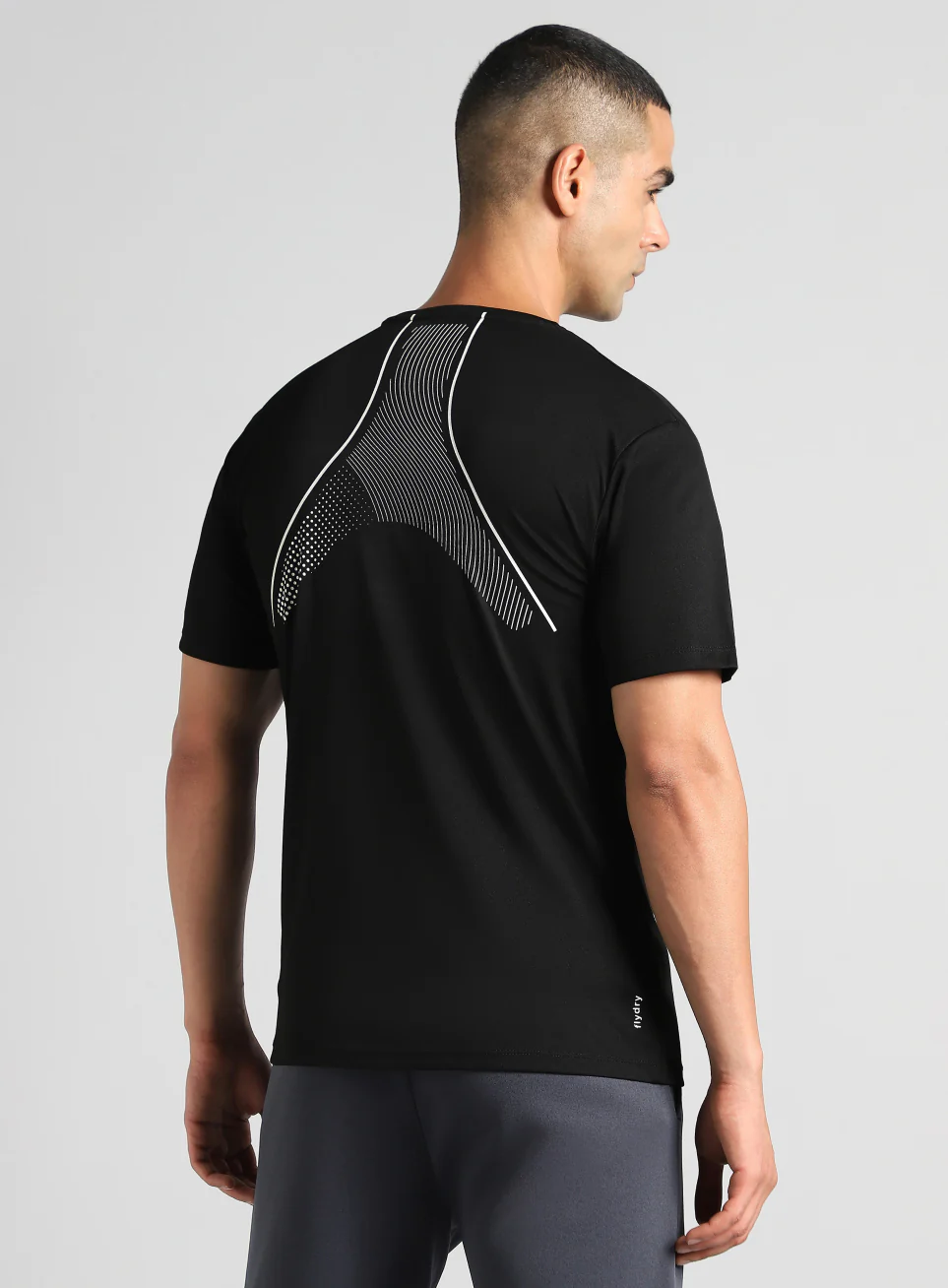 Men's Black Sculpted Print Training T-shirt - Image 6