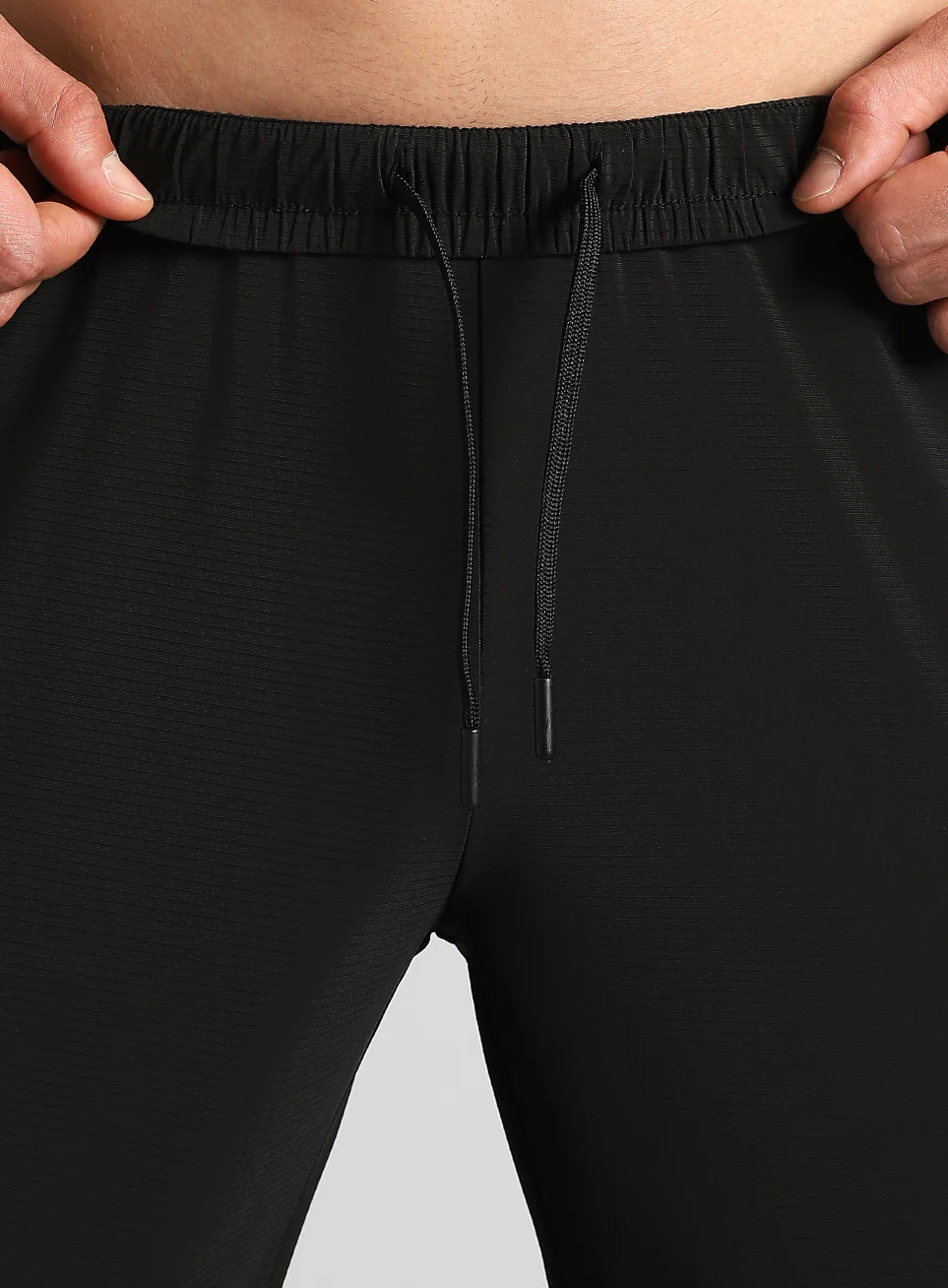Men's Black Self Stripe Tech Training Trackpants - Image 10