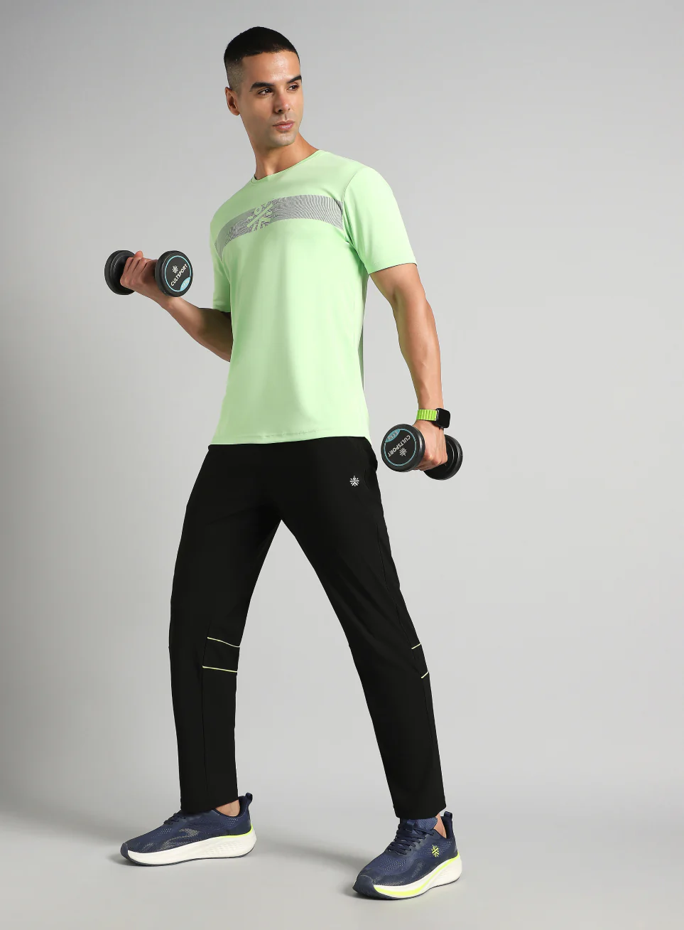 Men's Black Self Stripe Tech Training Trackpants - Image 2
