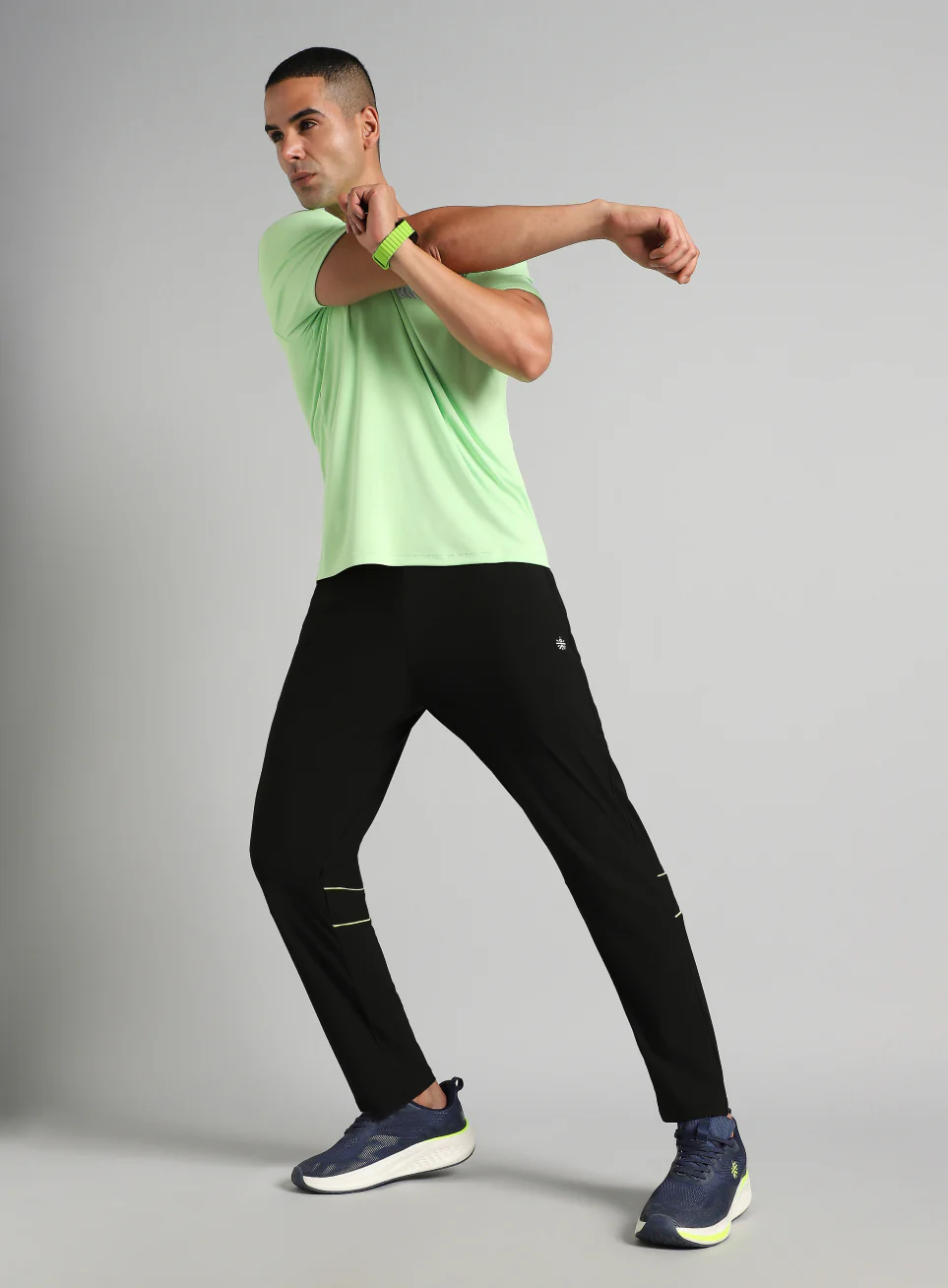 Men's Black Self Stripe Tech Training Trackpants - Image 3