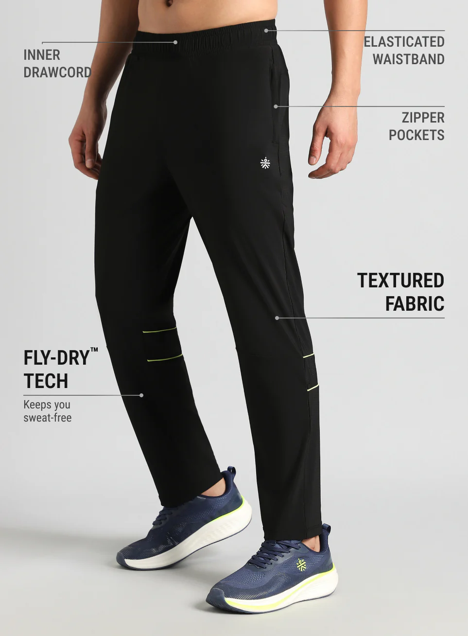 Men's Black Self Stripe Tech Training Trackpants - Image 5