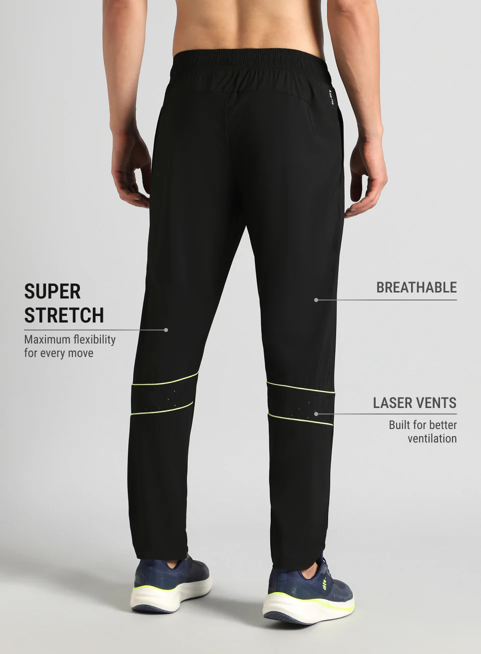 Men's Black Self Stripe Tech Training Trackpants - Image 6