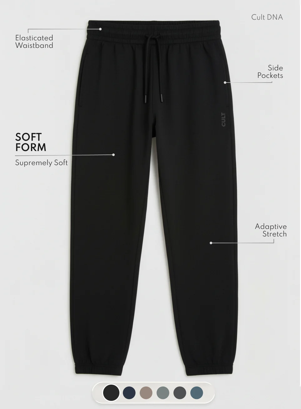 Men's Black Soft Form Classic Joggers - Image 4