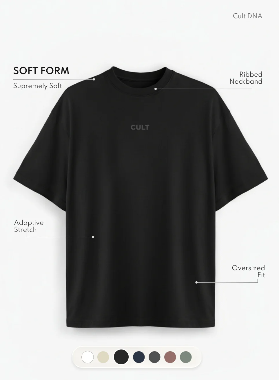 Men's Black Soft Form Oversized T-shirt - Image 4