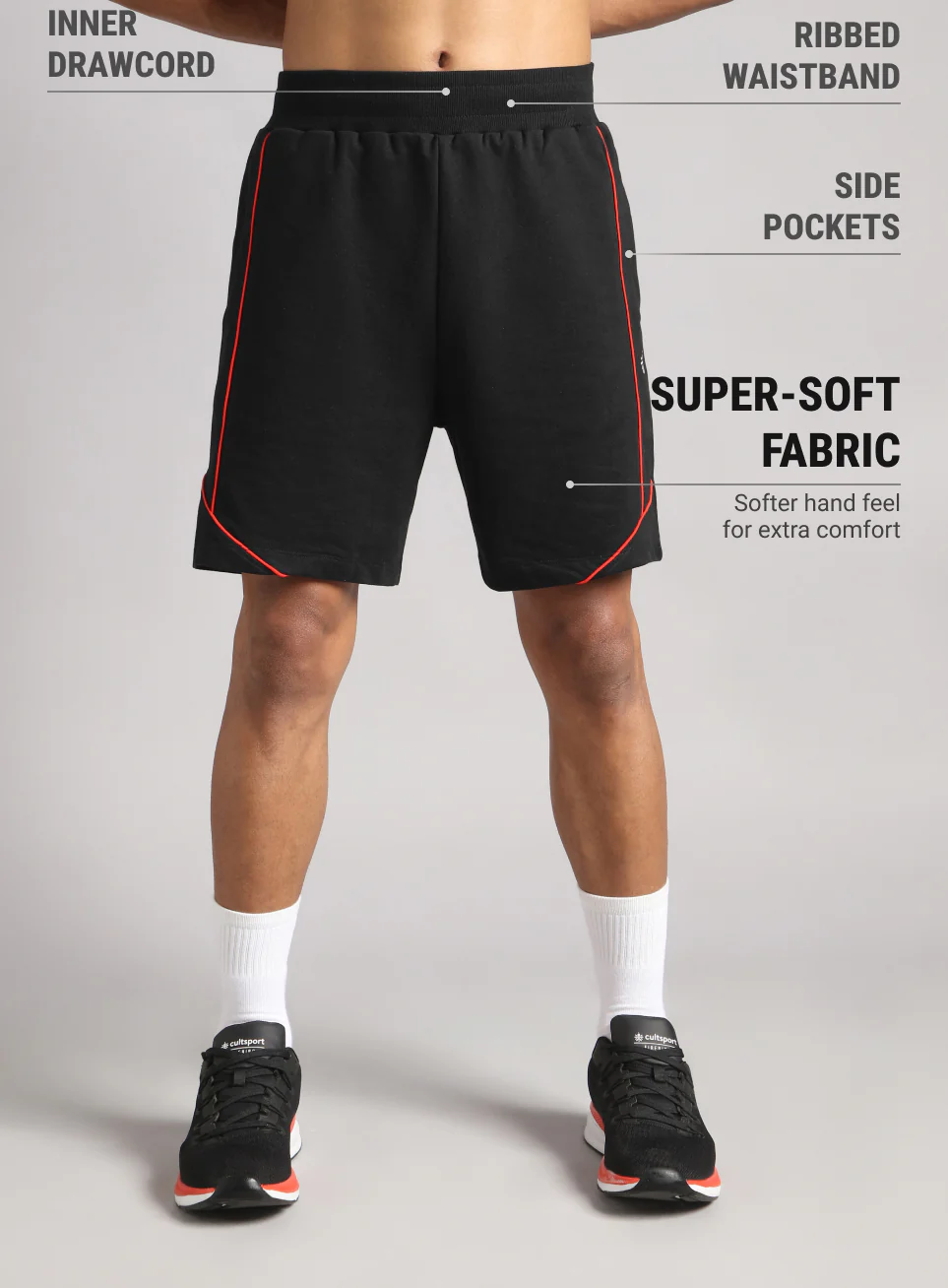 Men's Black Sports Club Shorts - Image 4