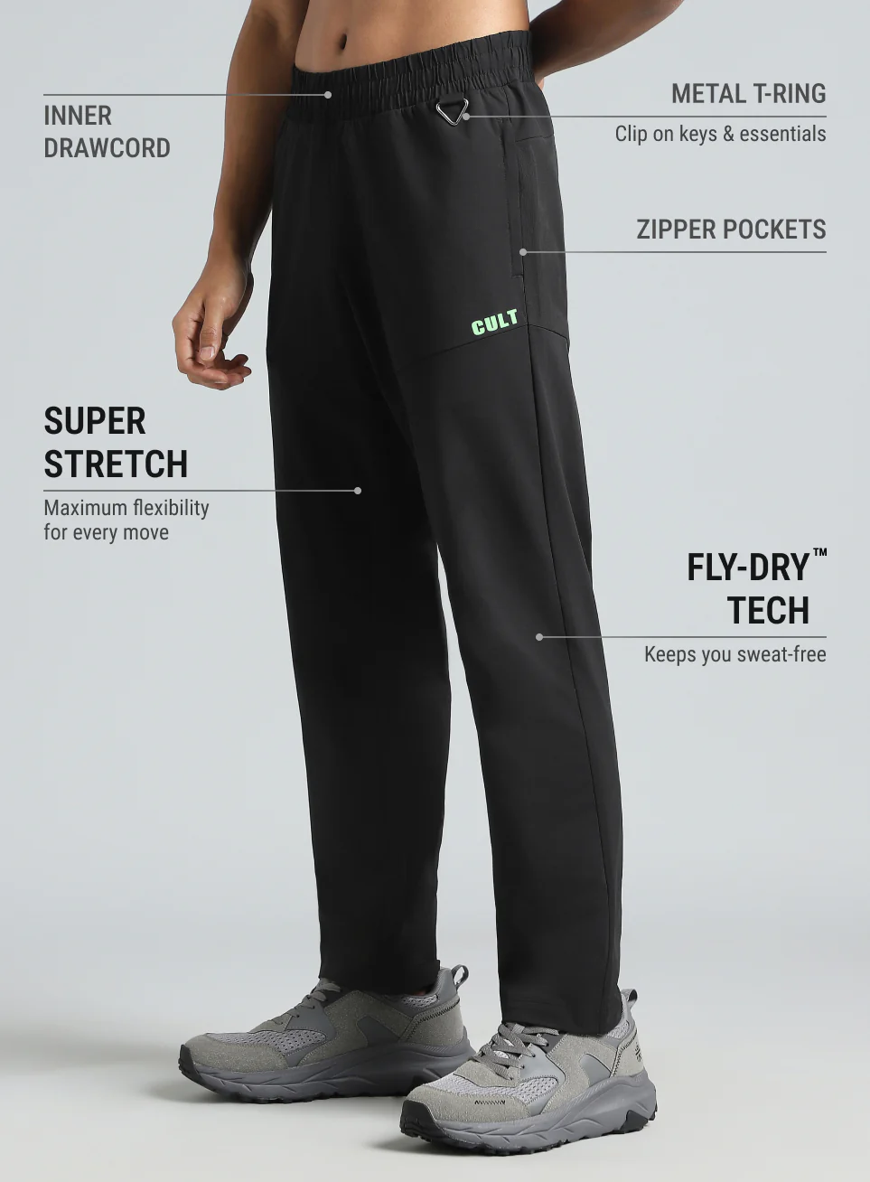 Men's Black Trail Blaze Outdoor Trackpants - Image 5
