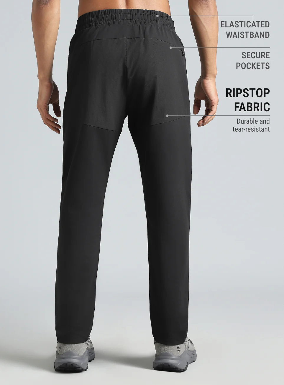 Men's Black Trail Blaze Outdoor Trackpants - Image 6
