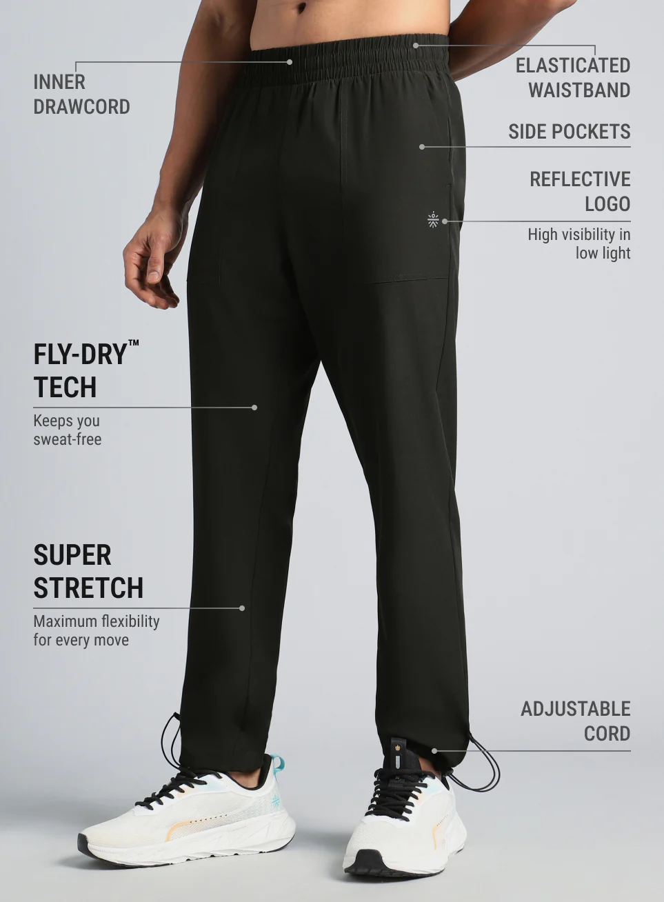 Men's Black Trail Run Trackpants - Image 5