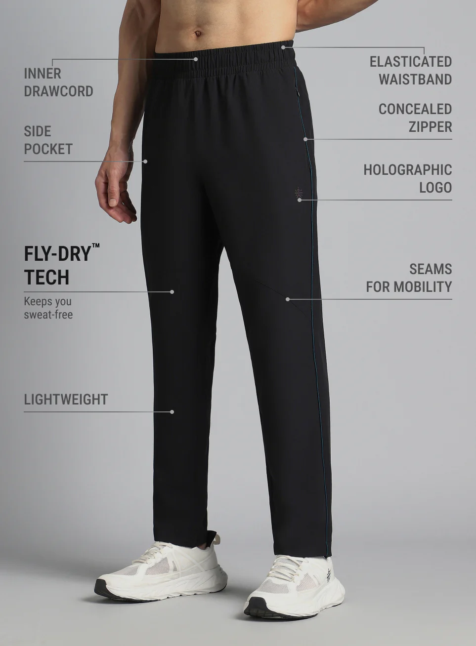 Men's Black Train All Format Trackpants - Image 5