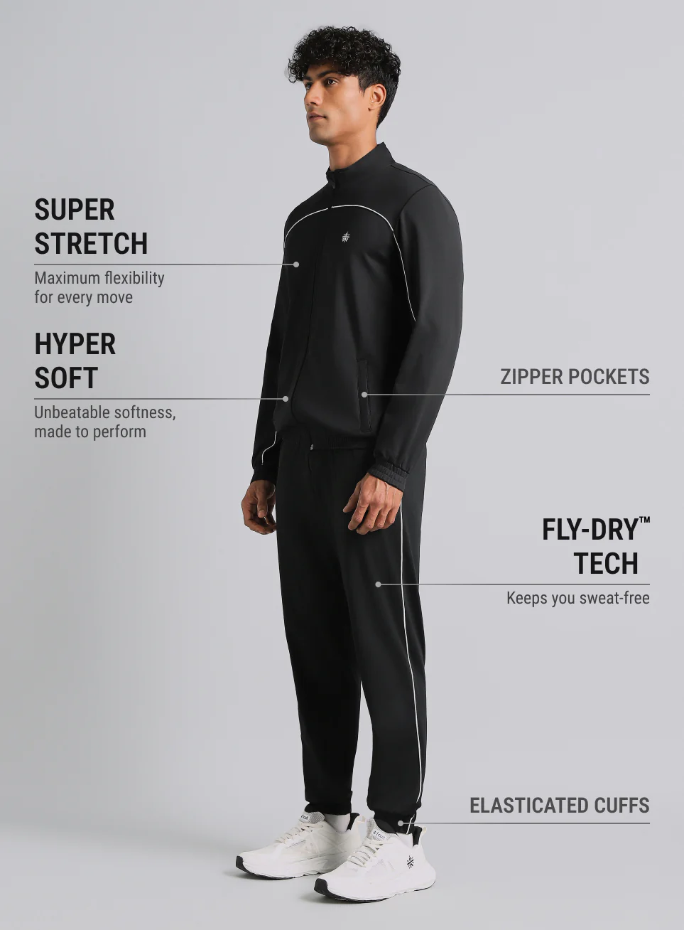 Men's Black Training All Format Tracksuit - Image 5