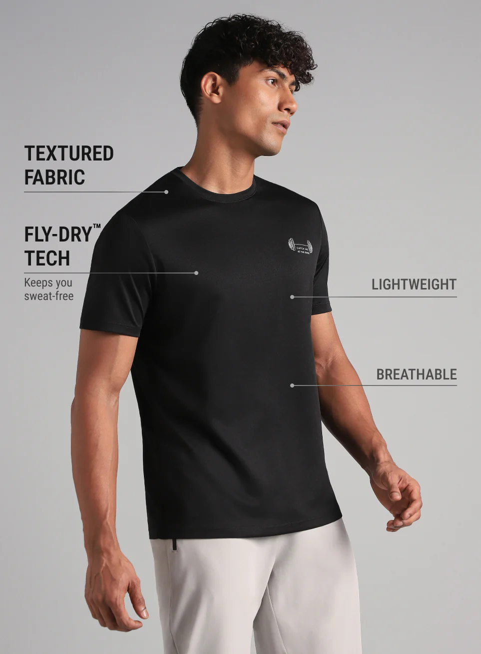 Men's Black Training Graphic T-Shirt - Image 5