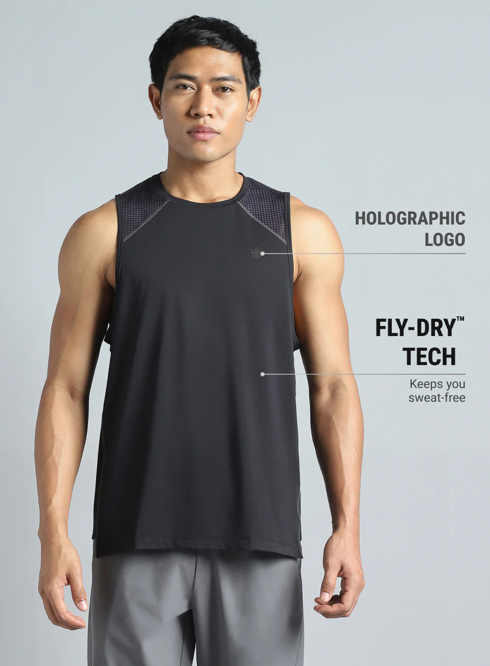 Men's Black Training Muscle Tank - Image 4