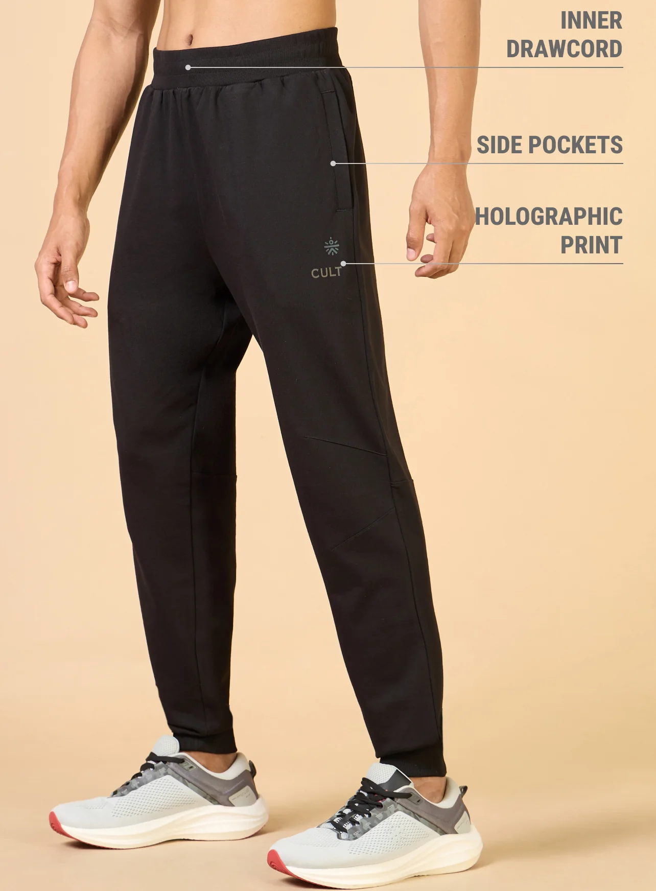Men's Black Training Sculpted Joggers - Image 5