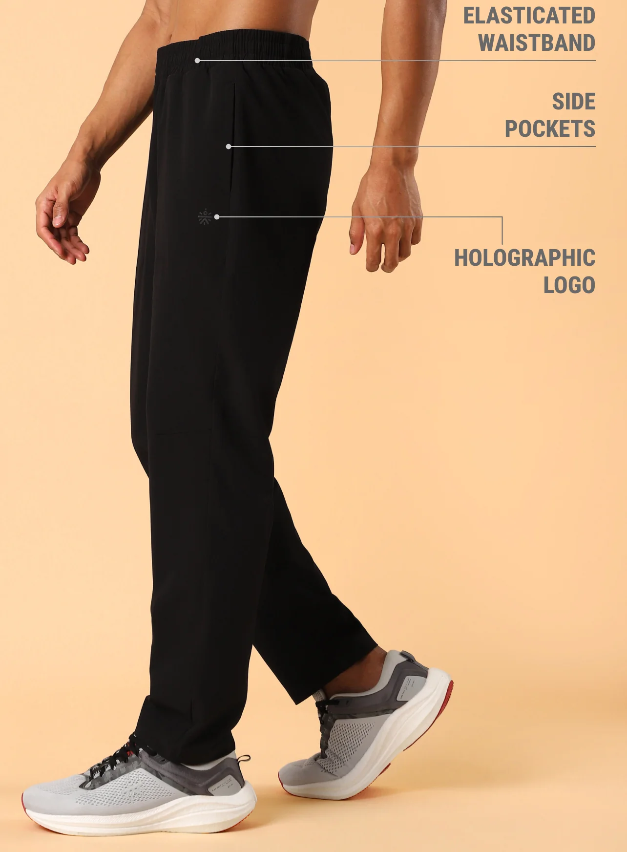Men's Black Training Sculpted Trackpants - Image 5