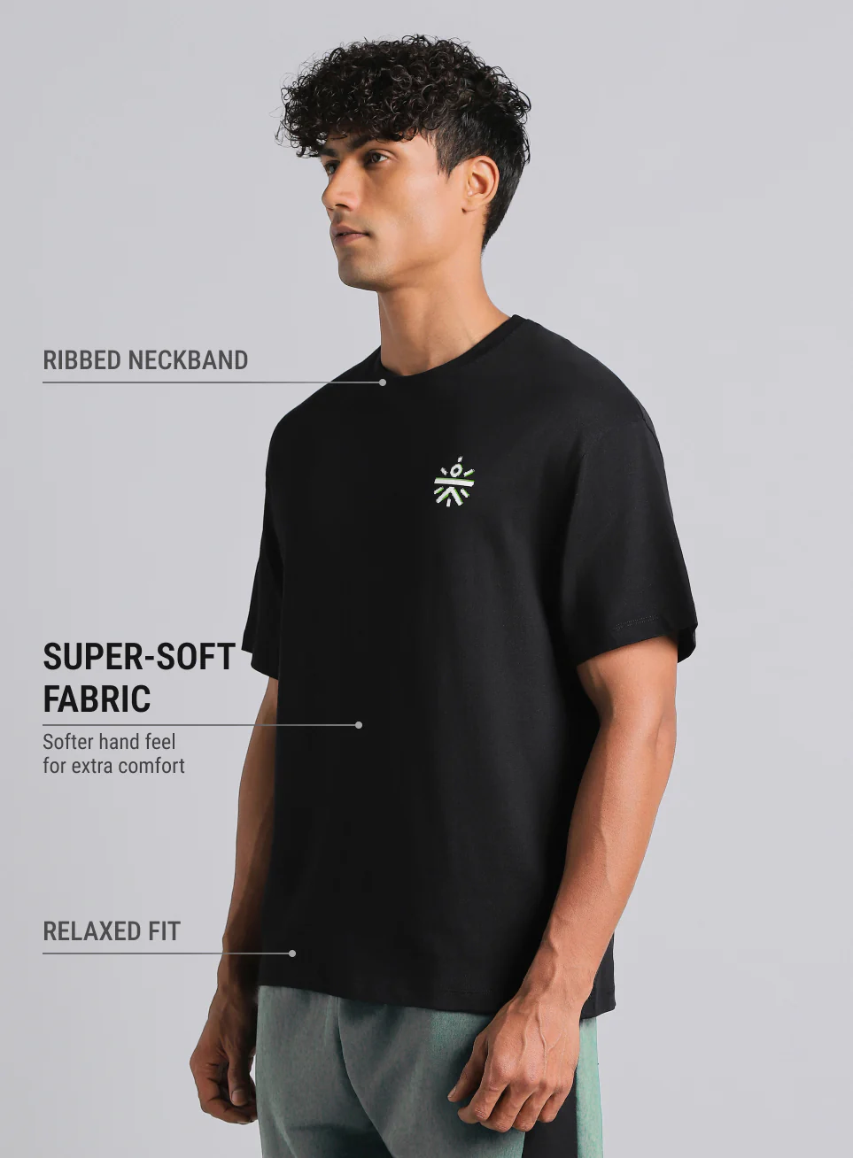 Men's Black True Athletics Graphic Relaxed Fit T-shirt - Image 5