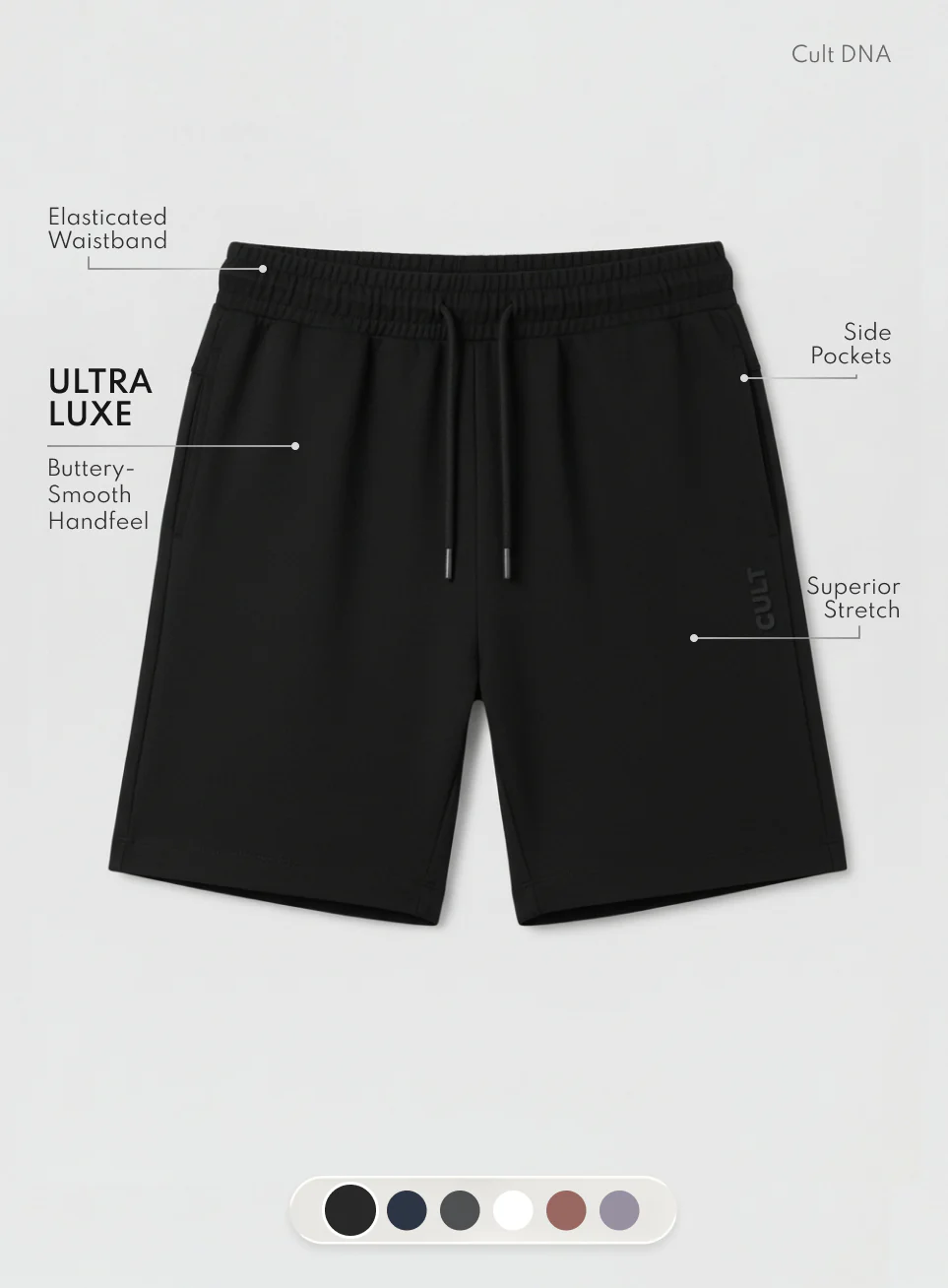 Men's Black Ultra Luxe Classic Shorts - Image 4