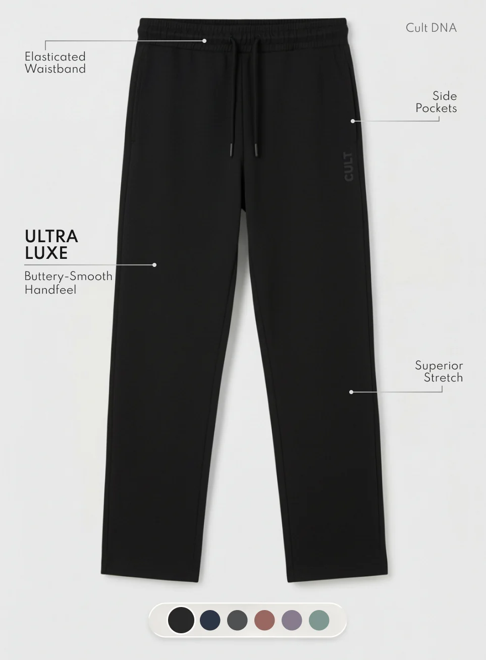 Men's Black Ultra Luxe Classic Trackpants - Image 4