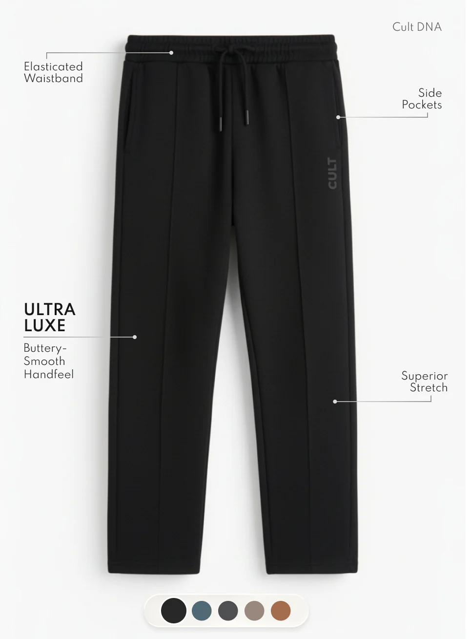Men's Black Ultra Luxe Tailored Trackpants - Image 4