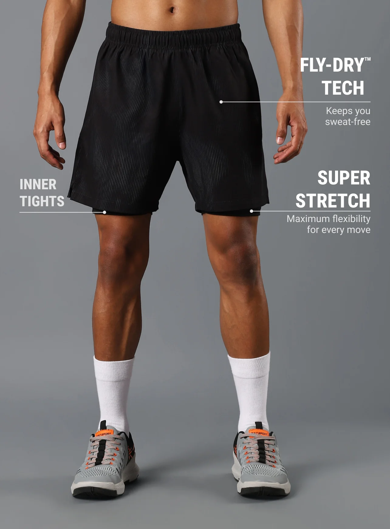 Men's Black Urban Camo Run Built-in Shorts - Image 4