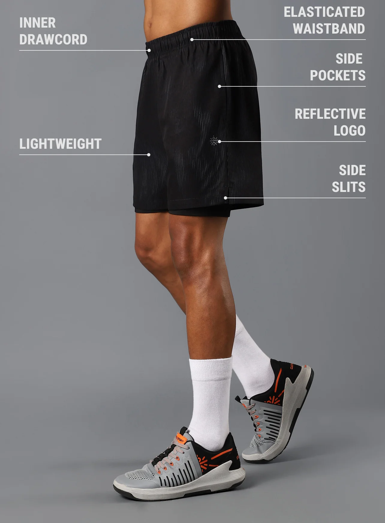 Men's Black Urban Camo Run Built-in Shorts - Image 5