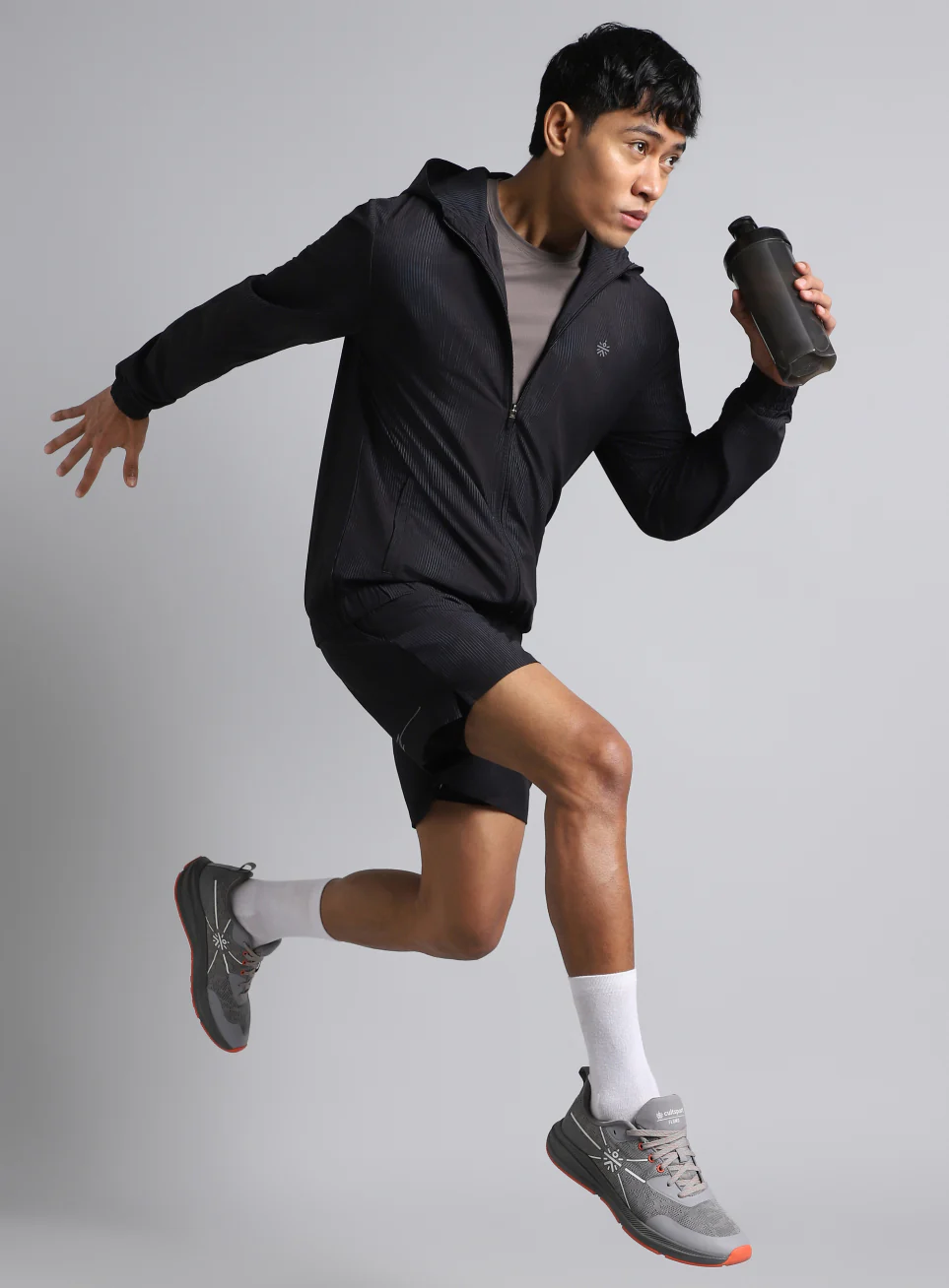 Men's Black Urban Camo Run Lightweight Jacket - Image 2