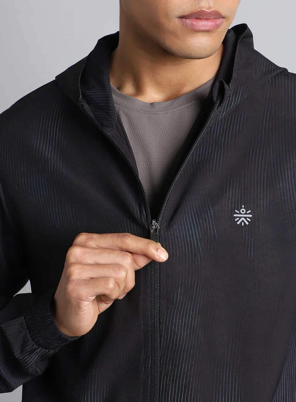Men's Black Urban Camo Run Lightweight Jacket - Image 7