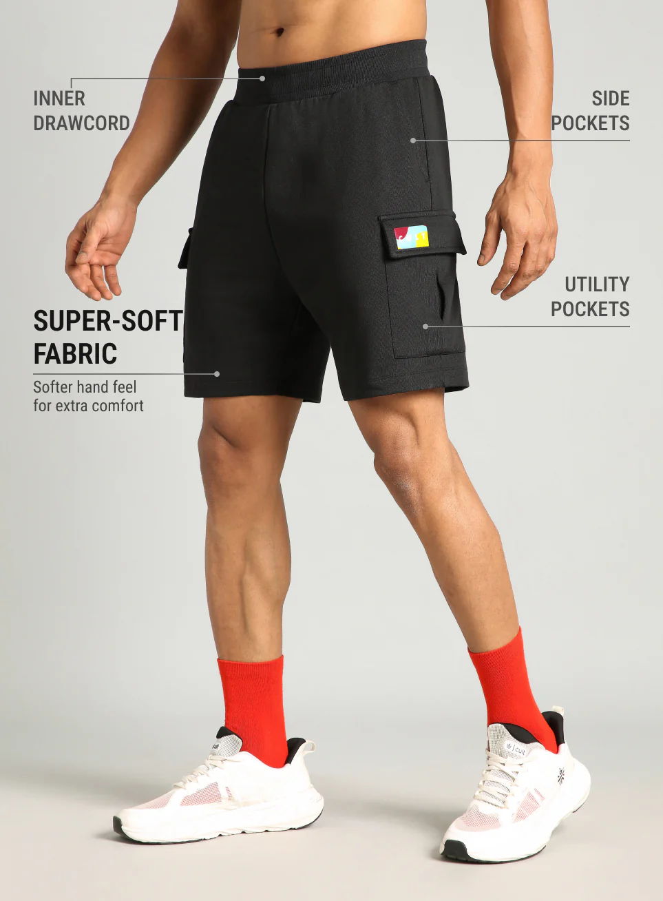 Men's Black Utility Classic Shorts - Image 5