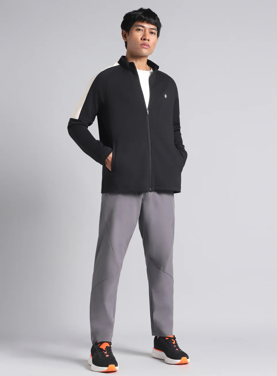 Men's Black Workout Essential Mid Layer Jacket - Image 3