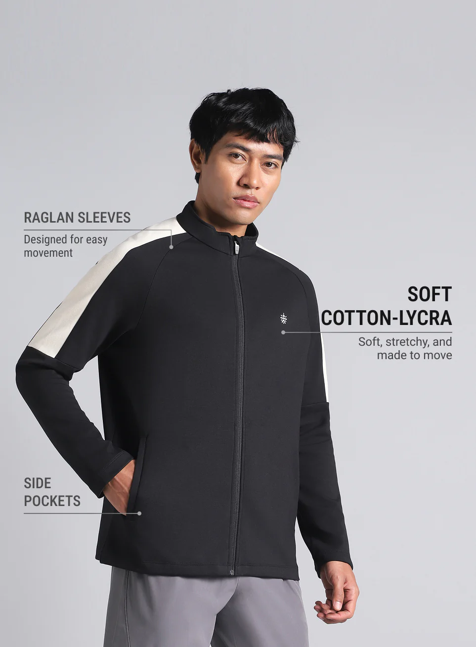Men's Black Workout Essential Mid Layer Jacket - Image 5