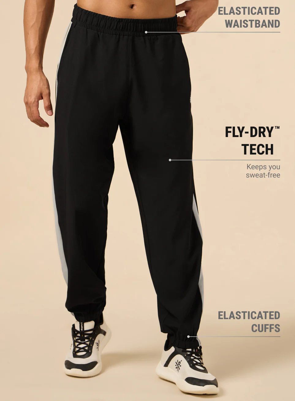 Men's Black Workout Joggers - Image 4
