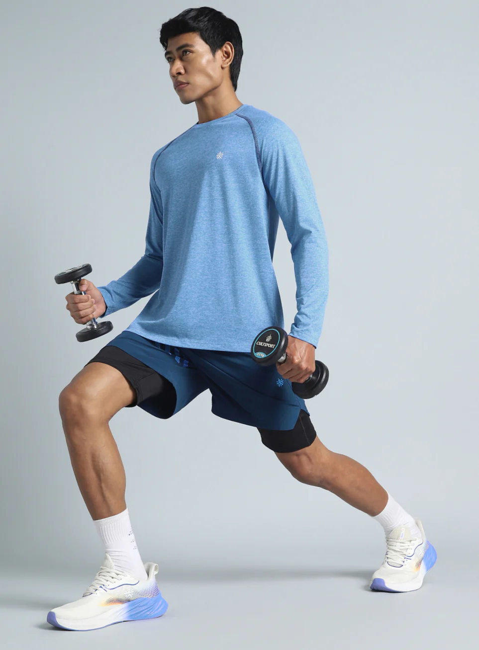 Men's Blue Active Day COMFORtech Full Sleeve T-shirt - Image 3