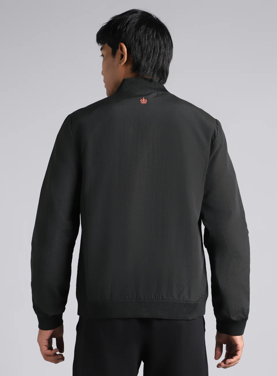 Men's Black & Orange Bomber Jacket - Image 6