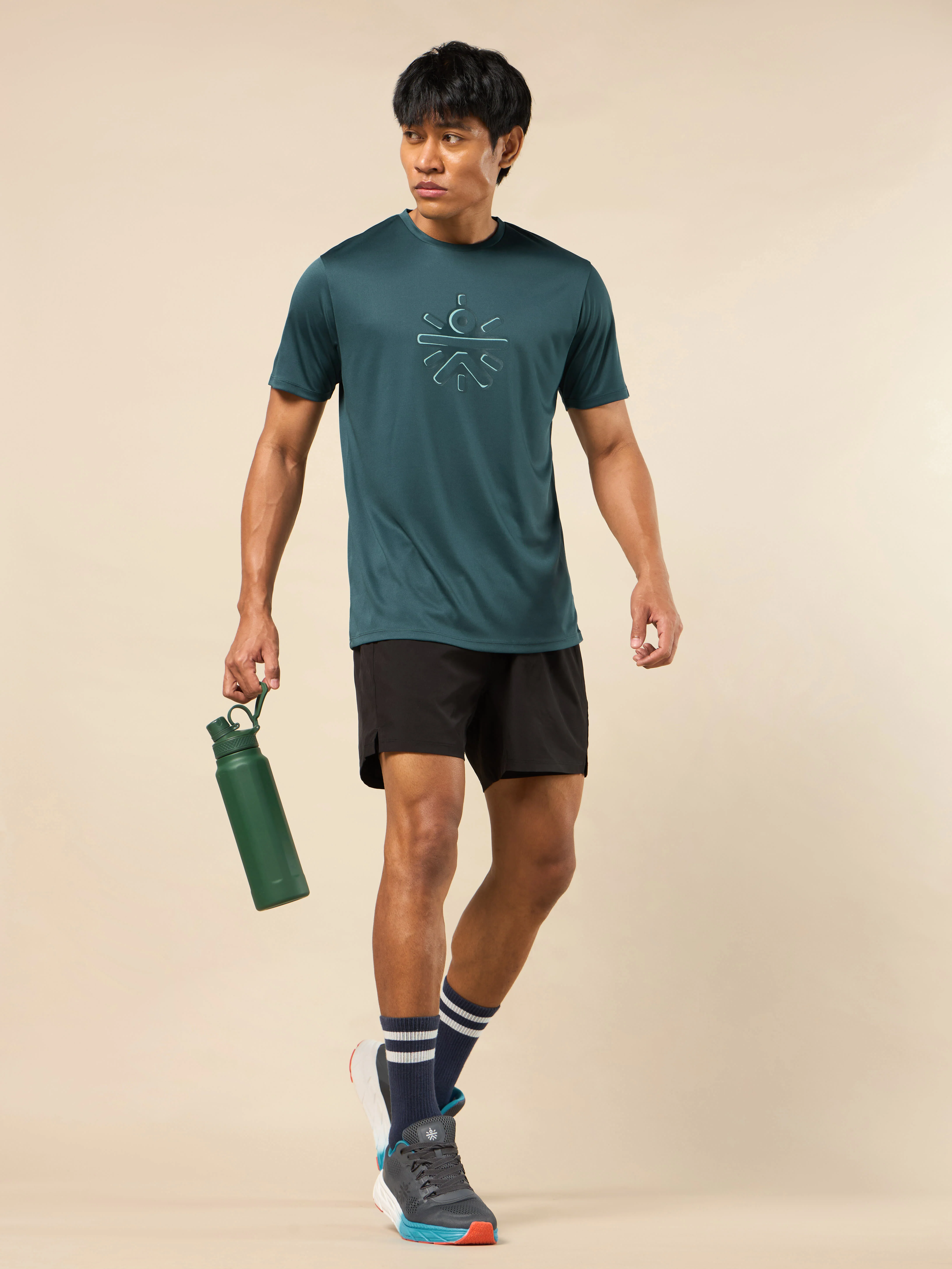 Men's Blue Brand Carrier Print T-shirt - Image 3