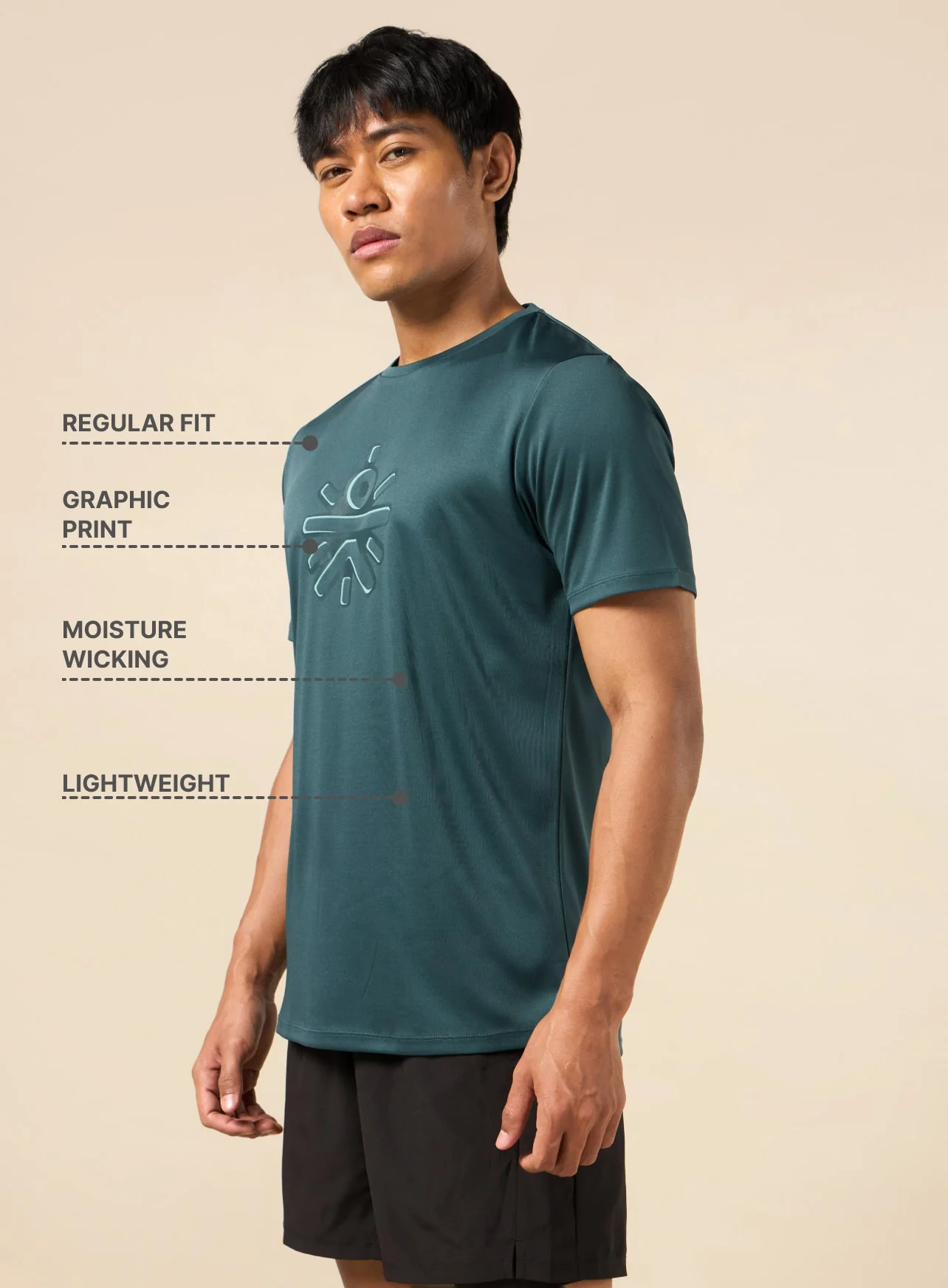 Men's Blue Brand Carrier Print T-shirt - Image 5