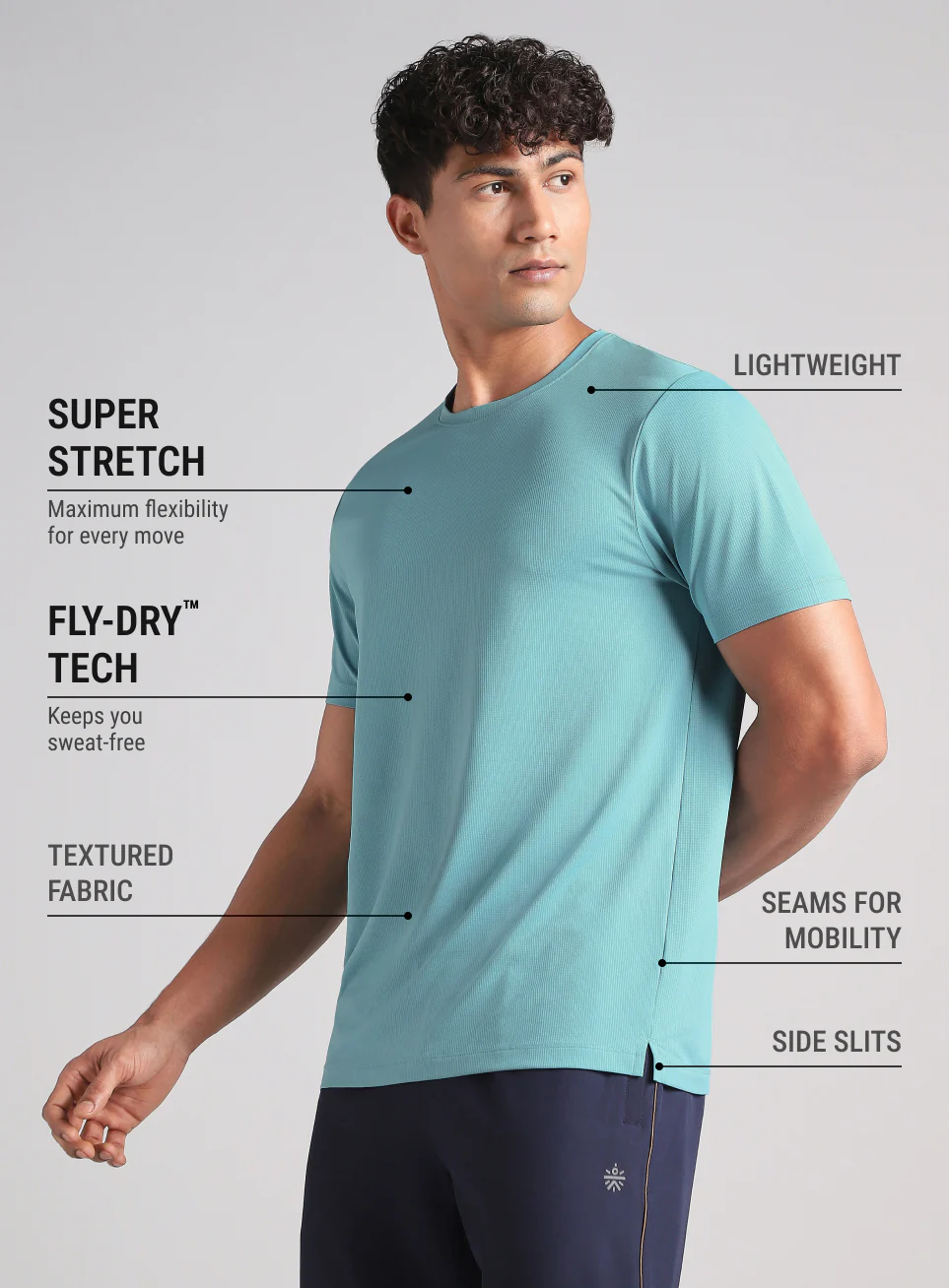 Men's Blue Chill Knit Run T-Shirt - Image 5