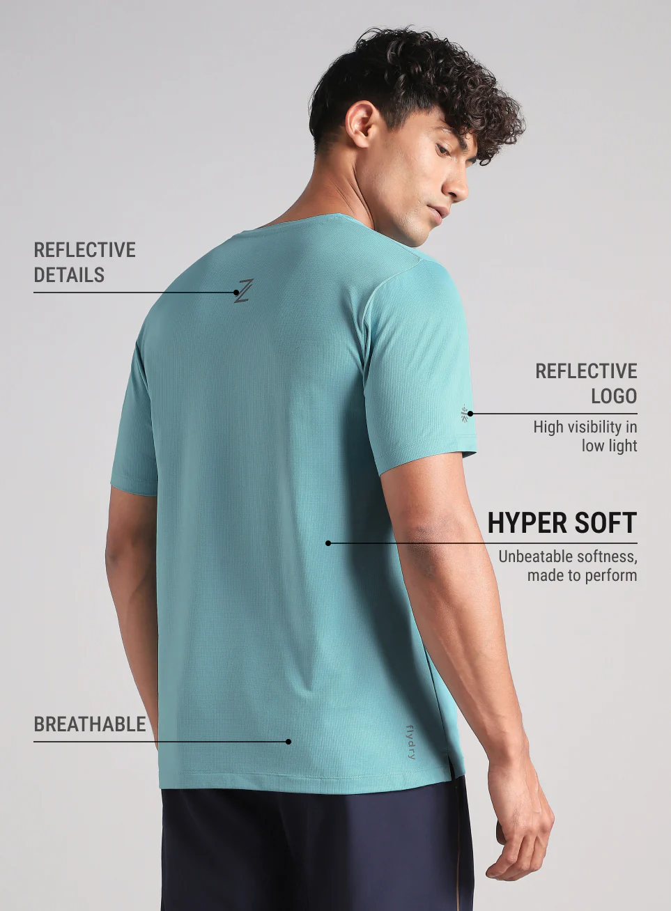 Men's Blue Chill Knit Run T-Shirt - Image 6