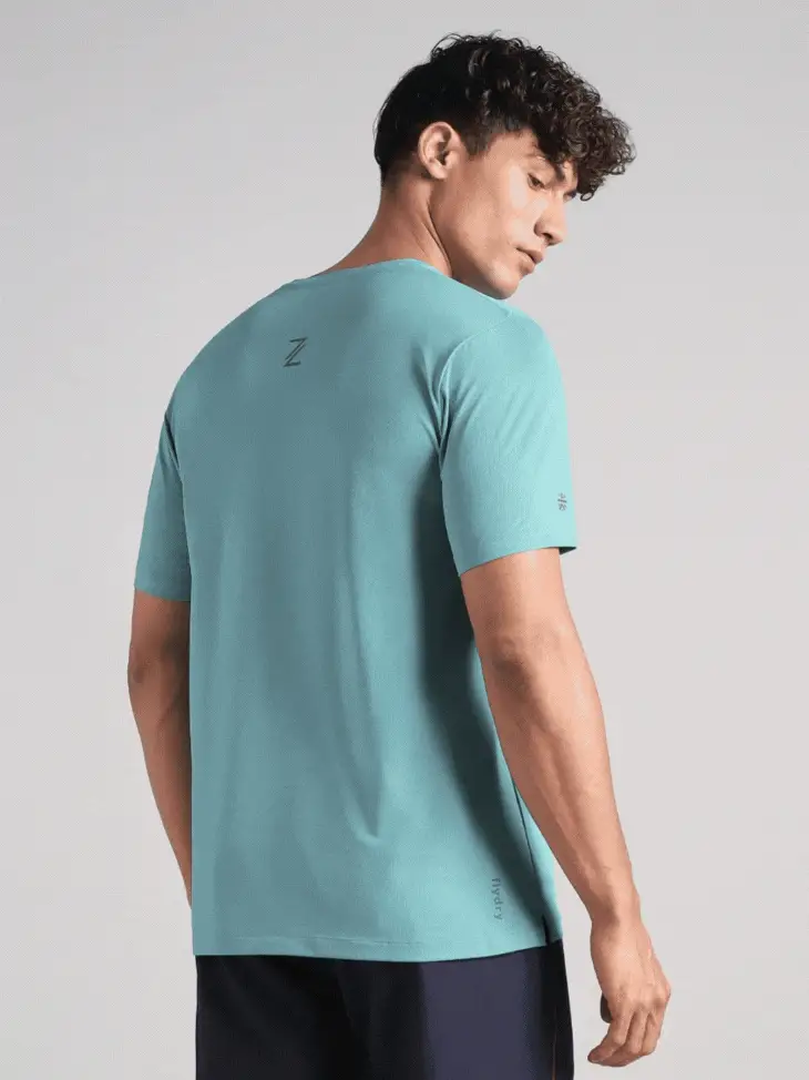 Men's Blue Chill Knit Run T-Shirt - Image 8