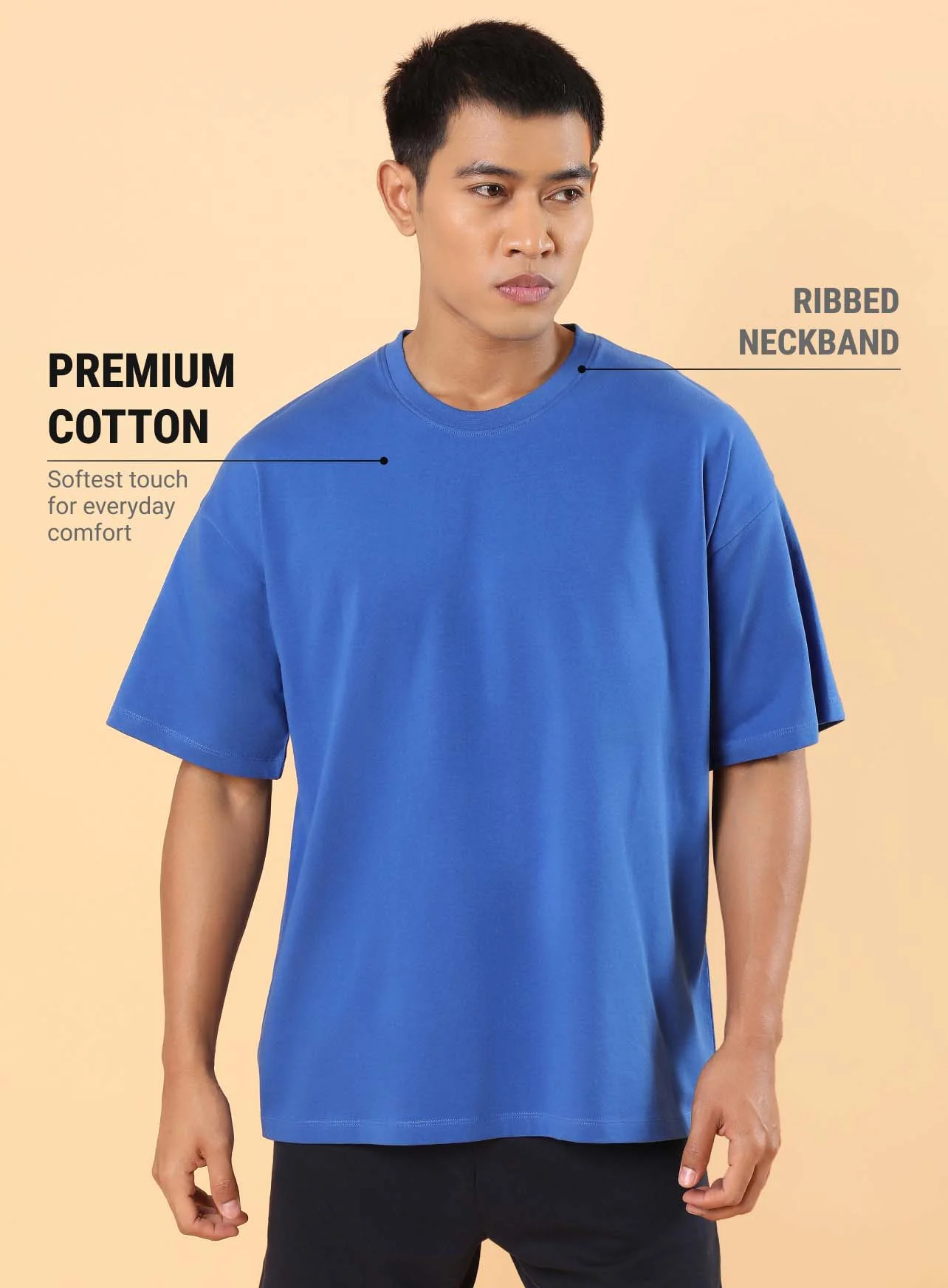 Men's Blue Club Anthem Oversized fit T-shirt - Image 4