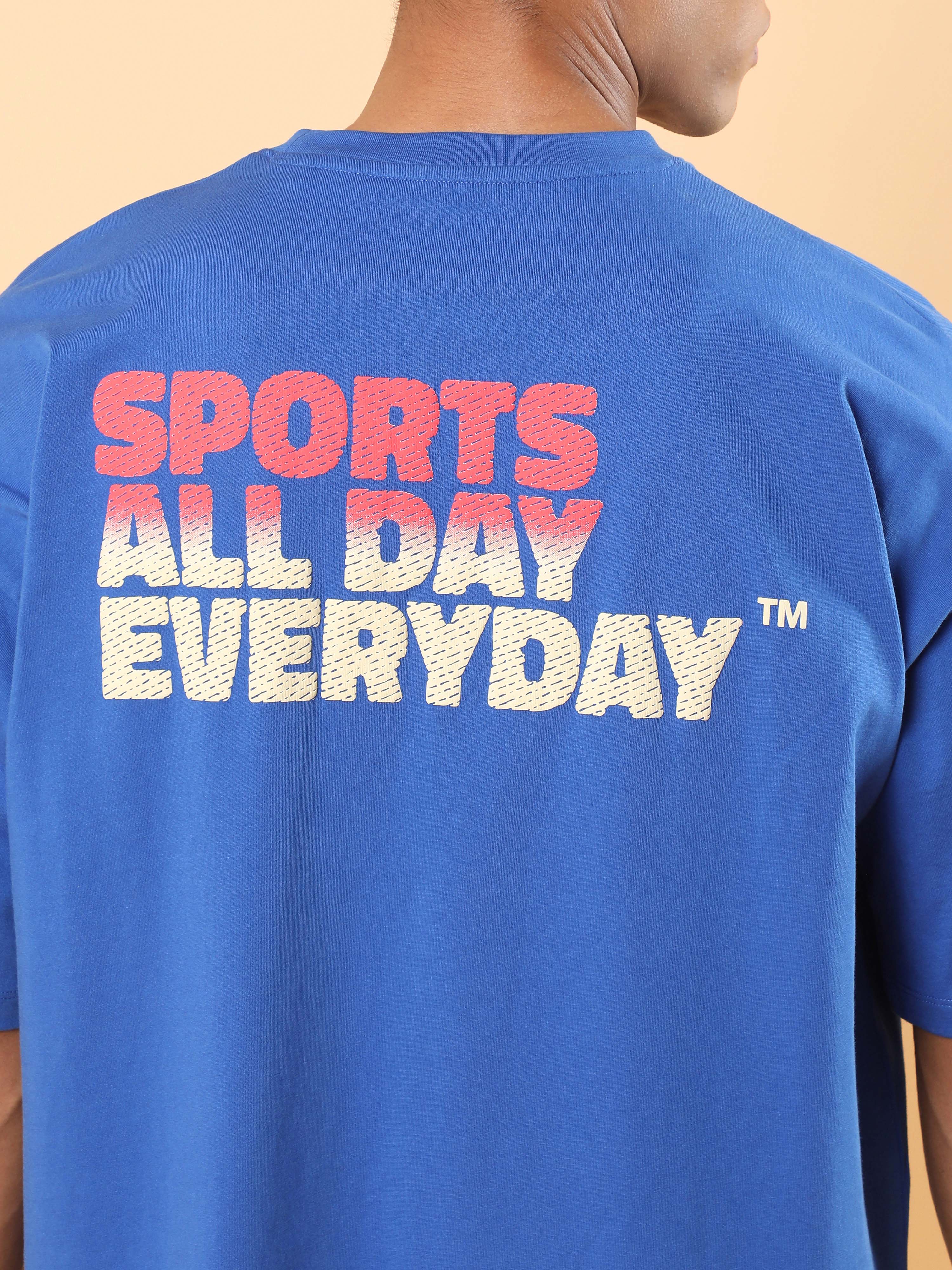 Men's Blue Club Anthem Oversized fit T-shirt - Image 7