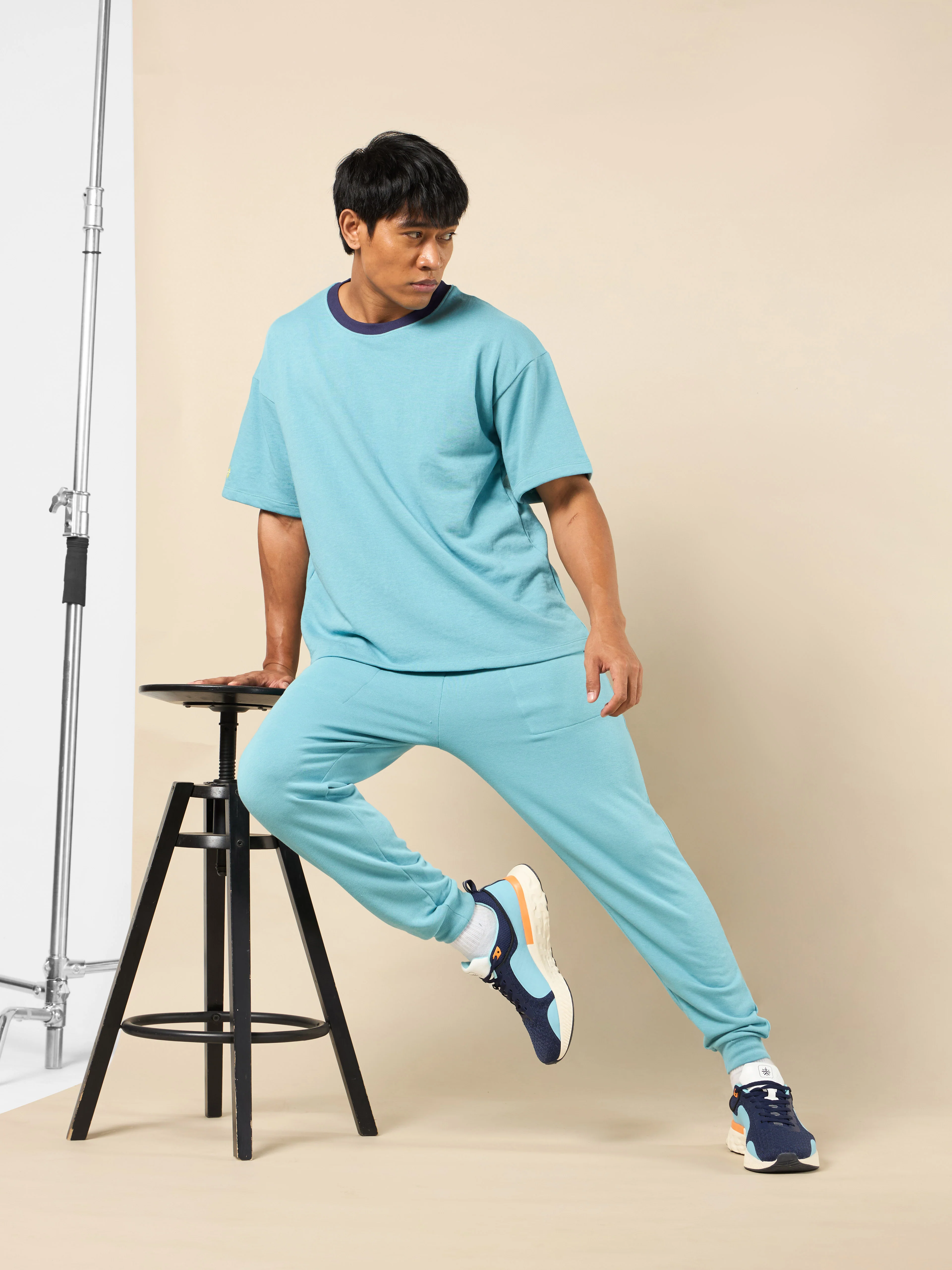 Men's Blue Cult Brand Carrier Oversized T-shirt - Image 3